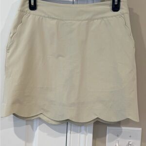 Vineyard Vines Light Tan Scalloped Mini Skirt
